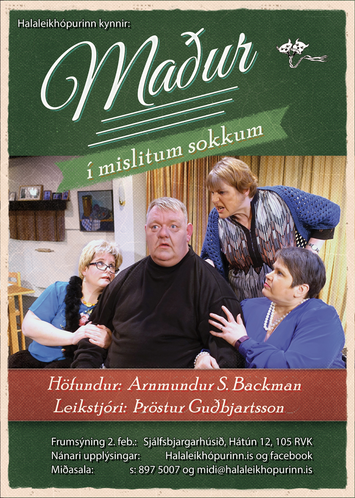 madur i mislitum sokkum plakat